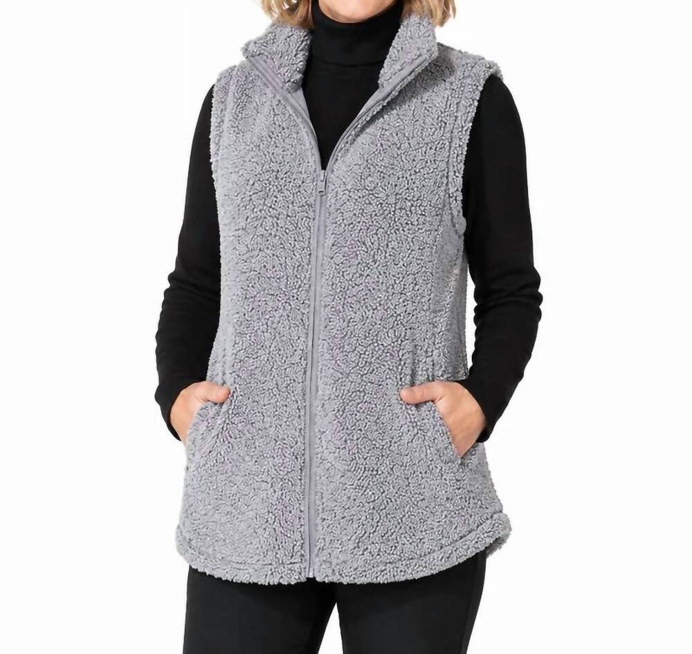 NEW ESCAPE BY HABITAT zip-front fleece vest in fog